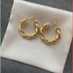 Twist Gold-Plated Hoop Earrings